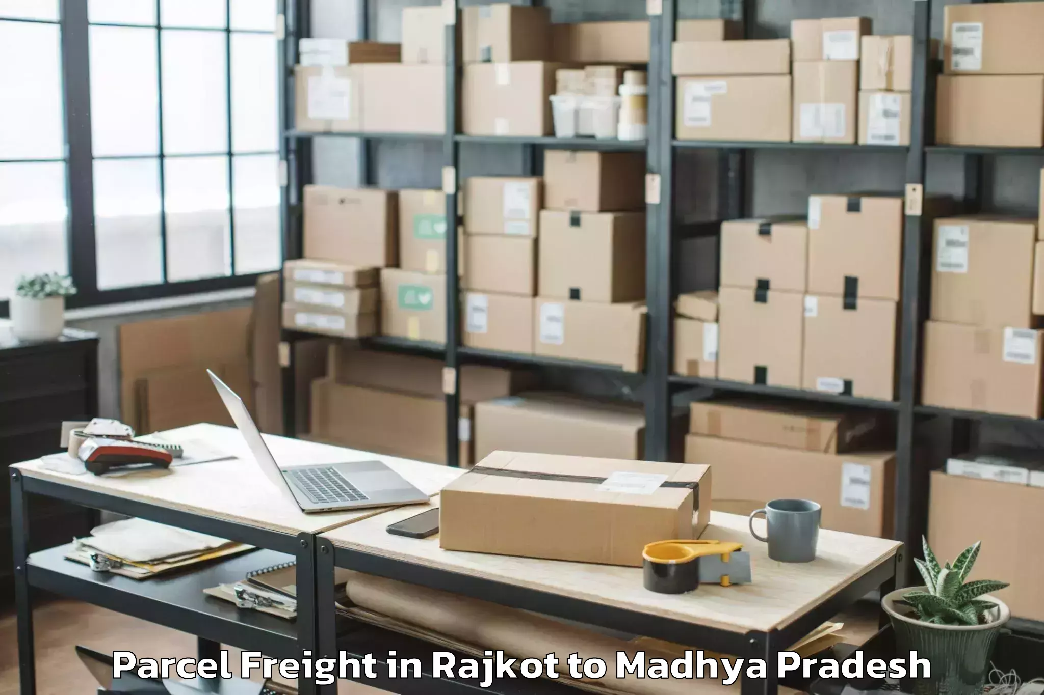 Top Rajkot to Dhimarkheda Parcel Freight Available